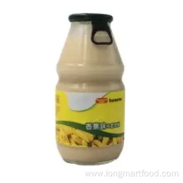 Banana Flavored Lactobacillus Yogurt Milk Drink in 220g Glass Bottle